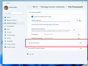 微软Win11预览版新特性 可查看系统中已保存的所有Wi-Fi密码